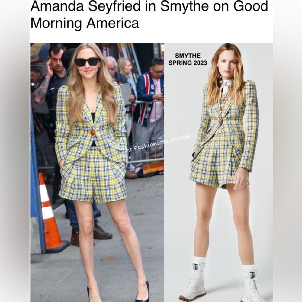 NWOT Smythe Lime Plaid Pleated Shorts Retail $425 Clueless Y2K SZ 4/27 Celebrity